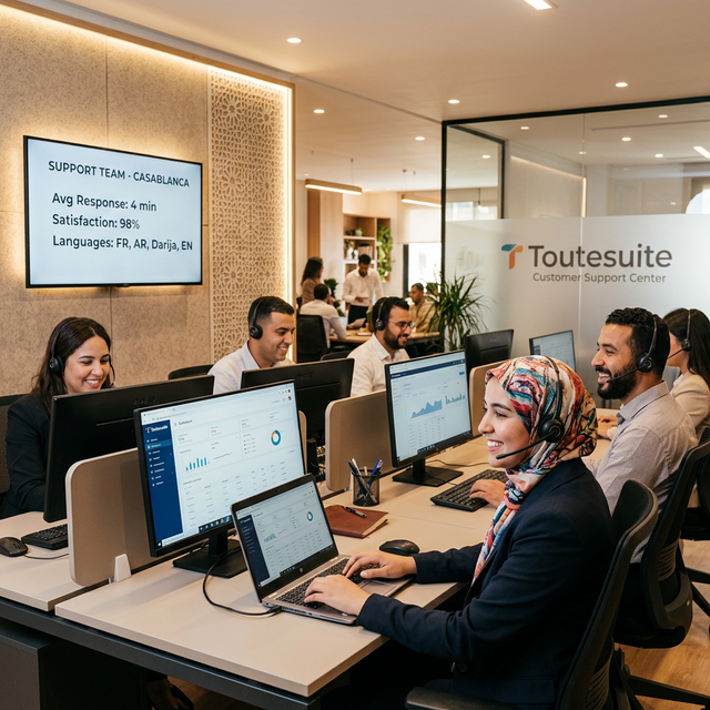 Équipe support ToutSuite à Casablanca — Darija, Français, Arabe